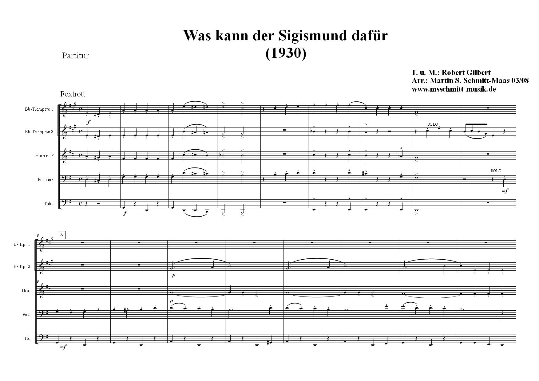 Martin S. Schmitt Komposition und Arrangement BlechblÃ¤serquintette